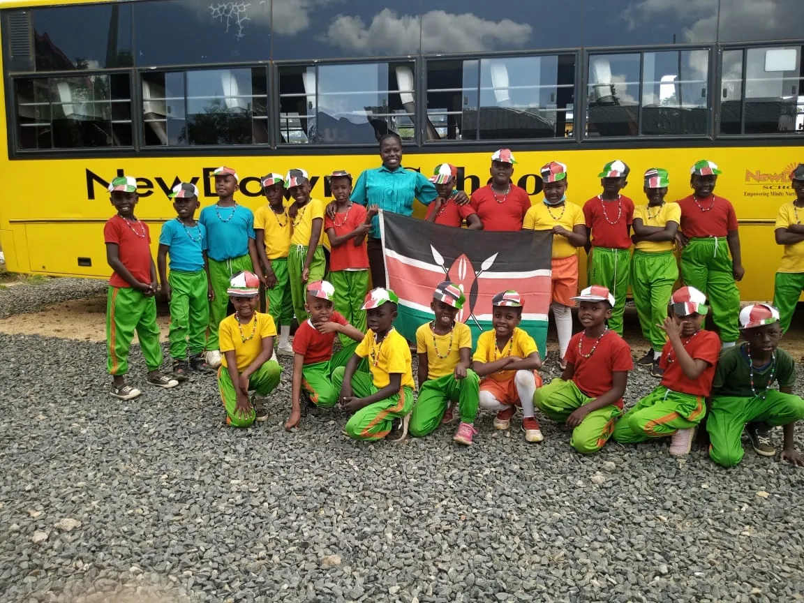 Learners representing Kenya at an outdoor activity